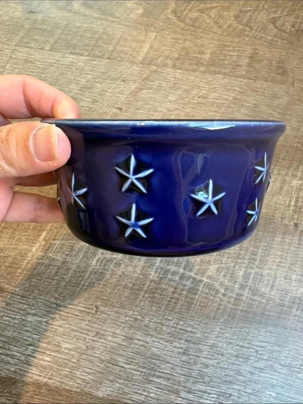 Longaberger Pottery Paprika Lunch Plate Ivory Trivet Blue Star Bowl